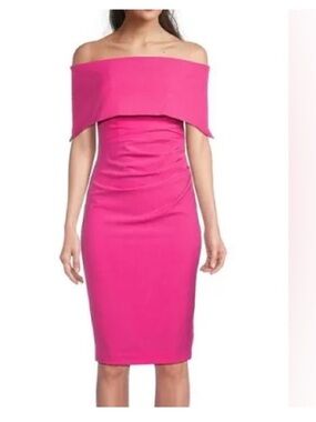 Vince Camuto Fuchsia Off the Shoulder Dress Size 6